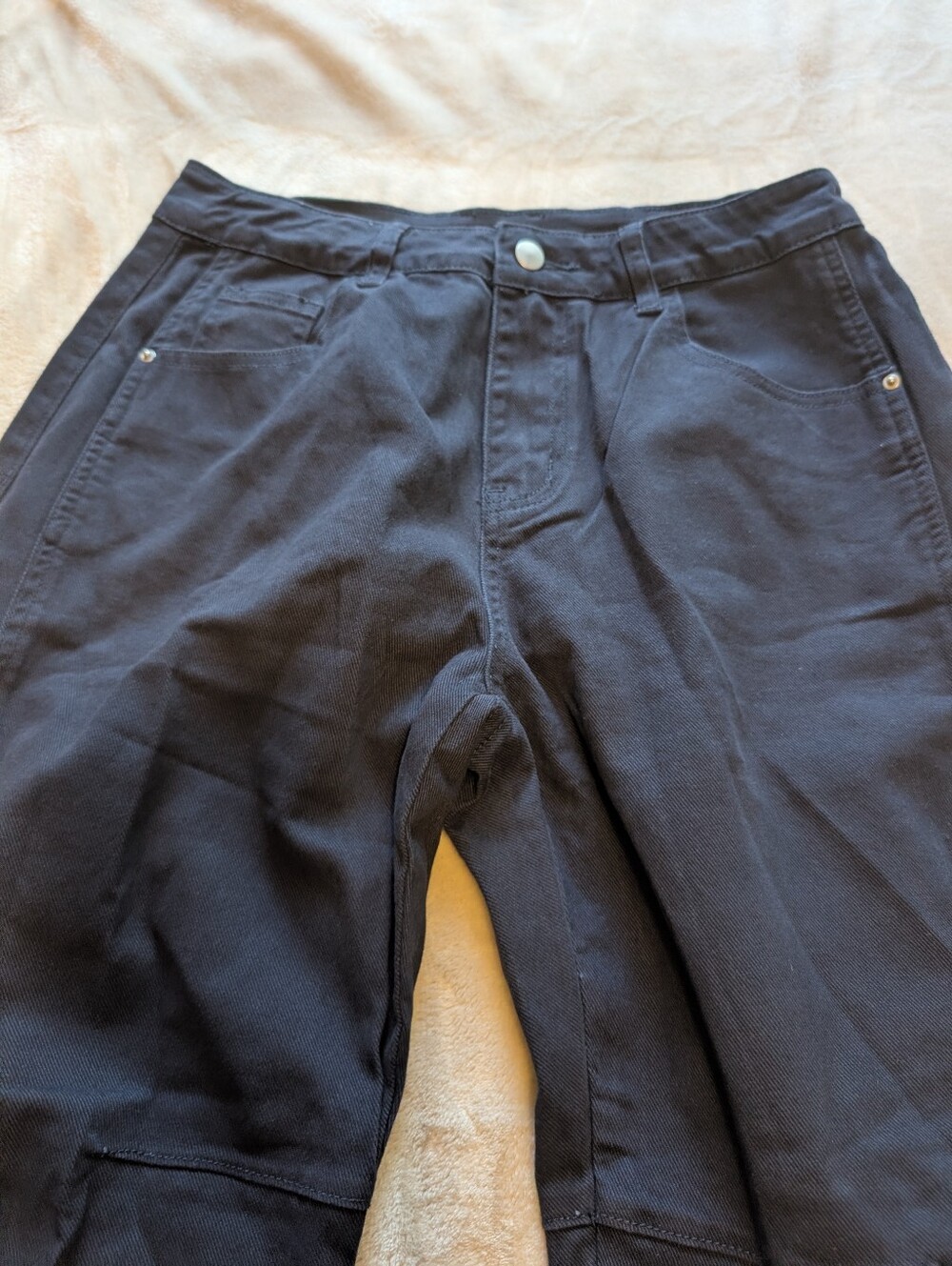 Flamingals Mid-rise Straight Leg Wide Cropped Pants In Navy NWOT Women's Medium - Picture 5 of 8